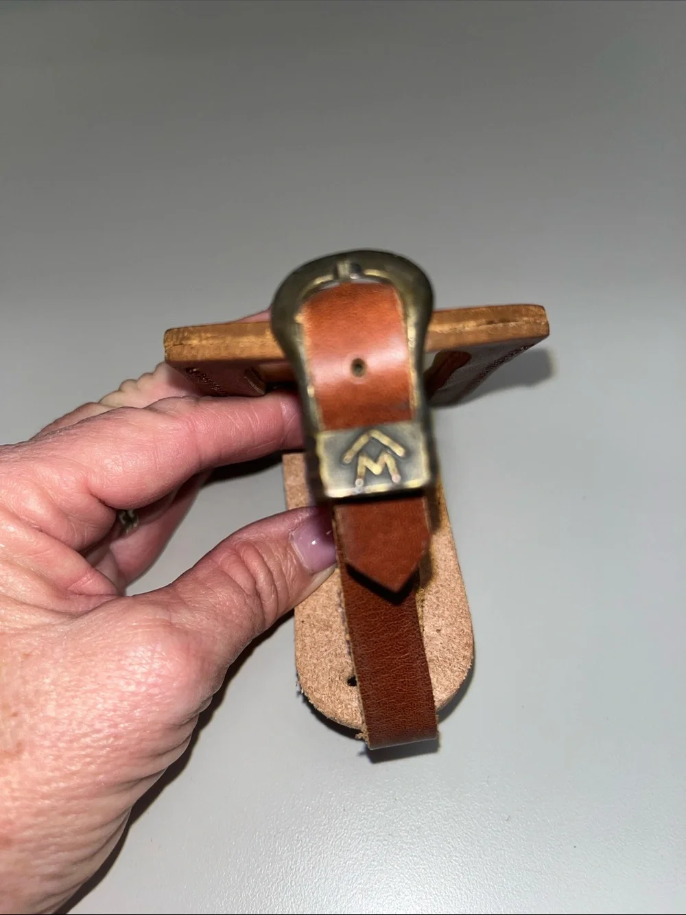 Marlboro Brown Leather Luggage Tag